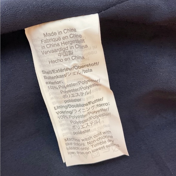 J. Crew Tie Neck Navy Poppy Floral Print Pleated A-Line Midi Dress - Picture 7 of 7